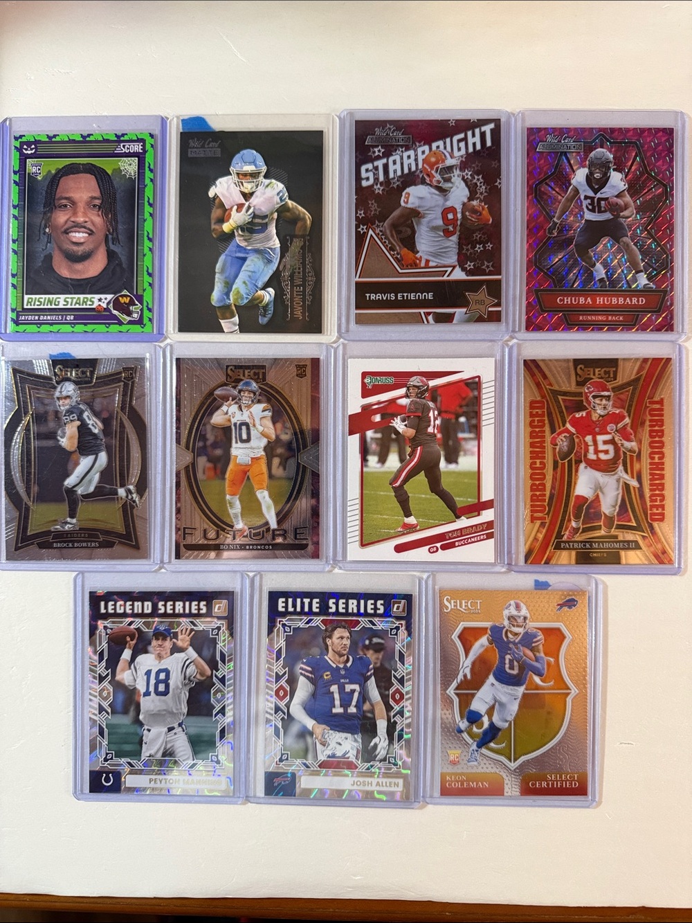 NFL Multi-Color Football Trading Cards - Red, Blue, Purple, Orange, Black